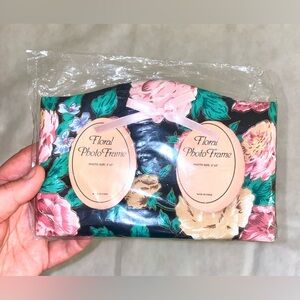 Floral Photo Frame with Pink and Green Accents